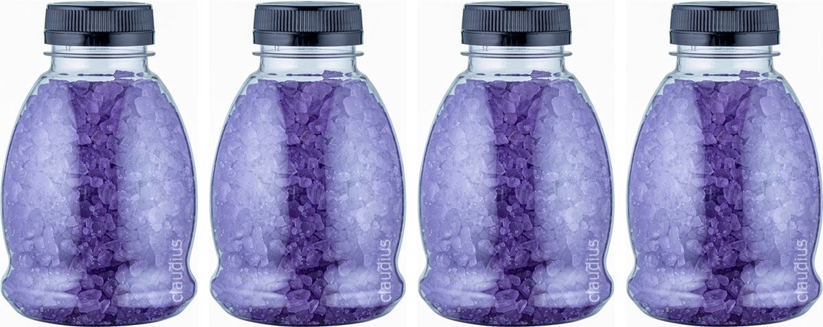 Goedkoopste Claudius Badzout Lavendel - 375 gram - Fles met zwarte dop - Set van 4 stuks