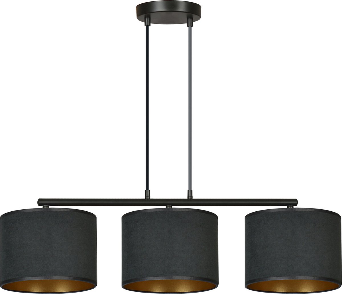 Emibig Middelfart hanglamp zwarte rond kappen 3x E27 - Perfecte verlichting voor elke ruimte