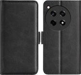 OnePlus 12R Hoesje - MobyDefend Luxe Wallet Book Case (Sluiting Zijkant) - Zwart - GSM Hoesje - Telefoonhoesje Geschikt Voor OnePlus 12R