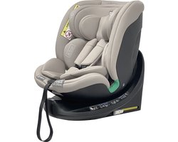 Ding Mae Autostoel - Beige - 360° Draaibare Isofix Autostoel - i-Size - Vanaf 40 tot 150cm - 0 tot 12 jaar