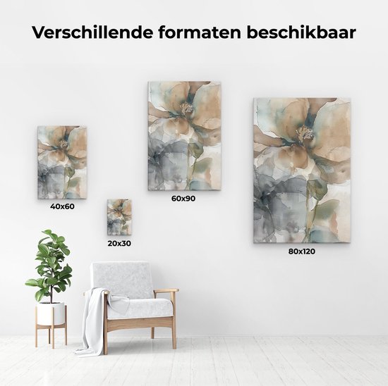 Artaza Peinture sur toile aquarelle illustration de Fleurs – 80 x 120 – Groot – Photo sur toile – Impression sur toile