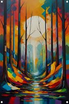 Affiche forêt - Affiche de jardin nature - Posters de jardin Lumière - Décoration de clôture - Tableaux de jardin pour extérieur - Décoration de Jardin décoration murale affiche de jardin 100x150 cm