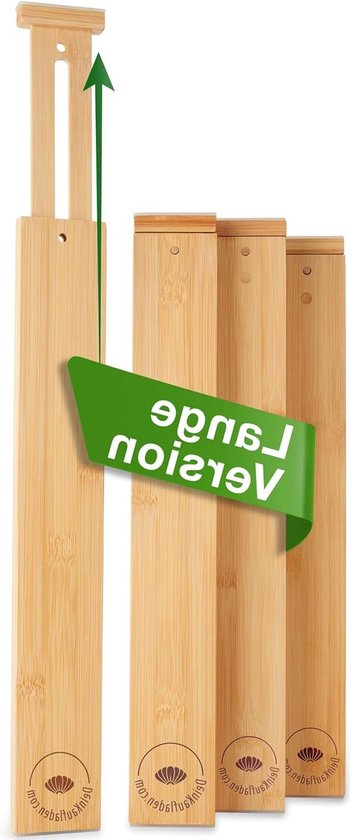 Séparateur de tiroir réglable en bambou pour armoires avec système de séparation