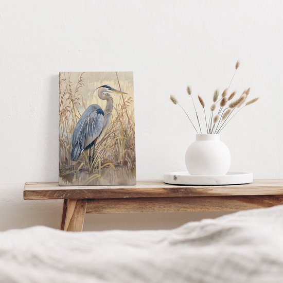 Artaza Peinture sur toile représentant un grand héron – 20 x 30 – Klein – Photo sur toile – Impression sur toile