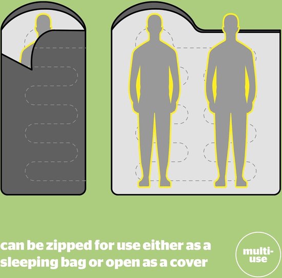 Slaapzak voor volwassenen - 3 seizoenen lichtgewicht zachte dikke gezellige warme mummie slaapzak voor lente zomer camping wandelen outdoor reizen voor warm en koud weer - zwart, comfortabel en compact Slaapzak voor camping — afbeelding 4