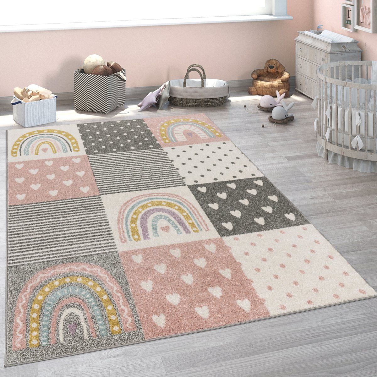 Paco Home Vloerkleed voor de kinderkamer Vloerkleed Kinderkamer Meisjes Jongens Verschillende Motieven En Formaten 160 cm Rund