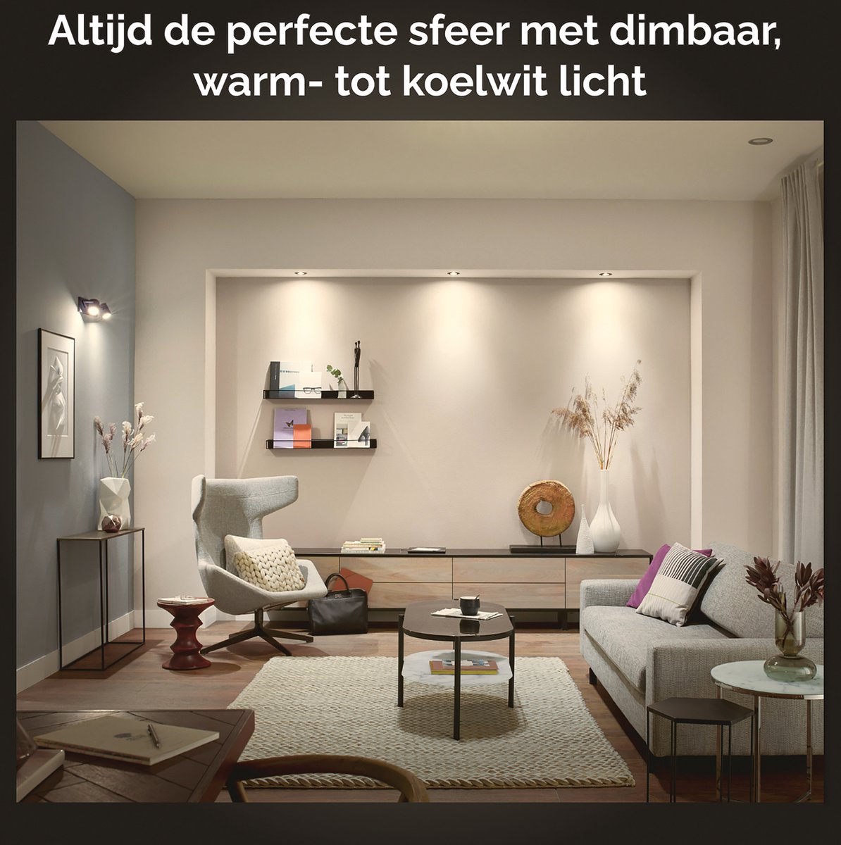 Philips Hue Milliskin inbouwspot - warm- tot koelwit licht - 3-pack - wit - rond - GU10 — afbeelding 4