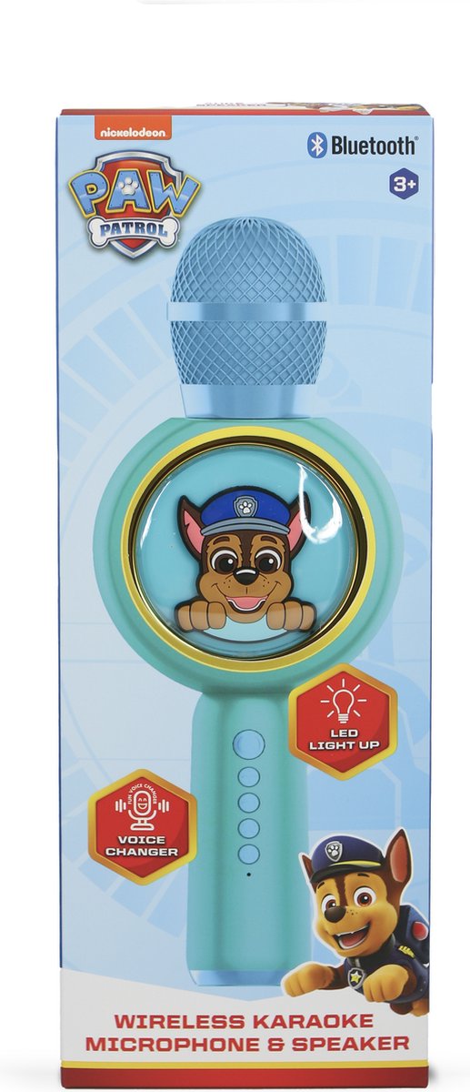 Paw Patrol Chase - draadloze karaoke microfoon voor kinderen - oplichtend LED display - speaker - met stemeffecten — cadeau in Spellen & Speelgoed - foto 2