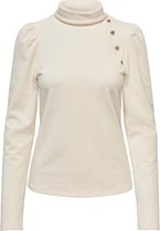 Only T-shirt Onllela L/s Rollneck Shoulder Top C 15280532 Ecru Dames Maat - S