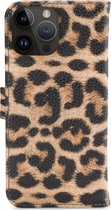My Style Flex Wallet Telefoonhoesje geschikt voor Apple iPhone 14 Pro Max Hoesje Bookcase Portemonnee - Leopard