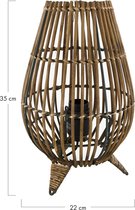 DKNC - Tafellamp Lena - Bamboe - 22x22x35cm - Bruin
