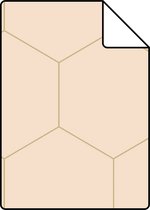 Proefstaal ESTAhome behang hexagon licht perzikroze - 139226 - 26,5 x 21 cm