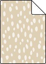Proefstaal ESTAhome behang stippen beige - 139554 - 26,5 x 21 cm