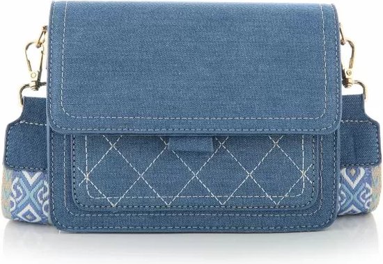 Bijoutheek Tas Crossover Jeans Patroon Blauw