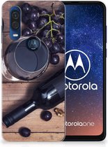 Motorola One Vision Siliconen Case Wijn