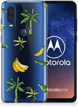 Back Case Motorola One Vision TPU Siliconen Hoesje Banana Tree