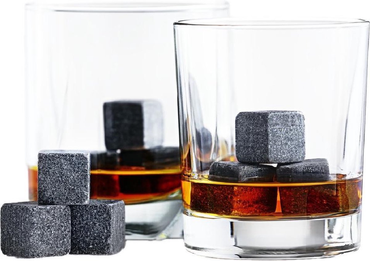 Whiskey Stones Whiskey Stenen Luxe Herbuikbare Ijsblokjes - 9 stuks - BTH