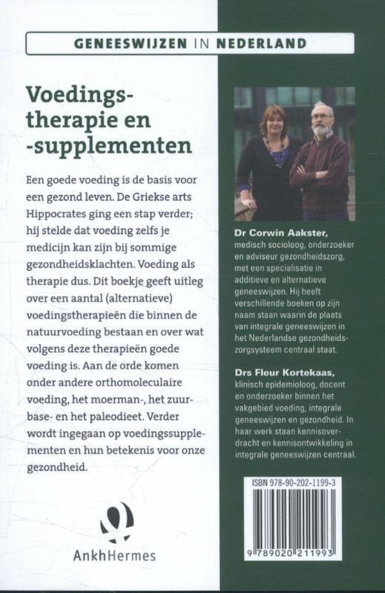 Geneeswijzen in Nederland 11 - Voedingstherapie en -supplementen - back cover
