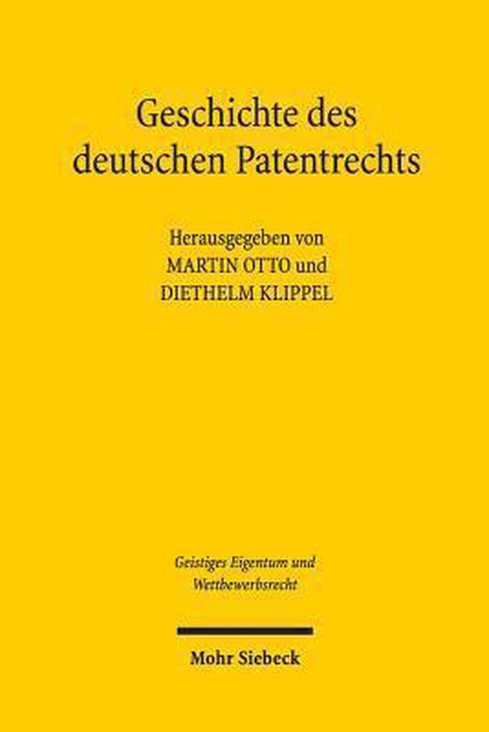 Geschichte des deutschen Patentrechts - cover