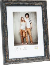 Deknudt Frames fotolijst S46MF2 - zwart verweerde look - foto 20x20 cm