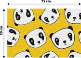 Mat, Vloermat, Vloerkleed, Tapijt, Kind - Kinderkamer Panda - Wasbaar - Antislip - 75 x 50 cm