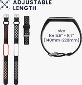 kwmobile 2x armband geschikt voor Xiaomi Mi Smart Band 6 / Mi Band 6 / Band 5 - Bandjes voor fitnesstracker in zwart / grijs / zwart / rood