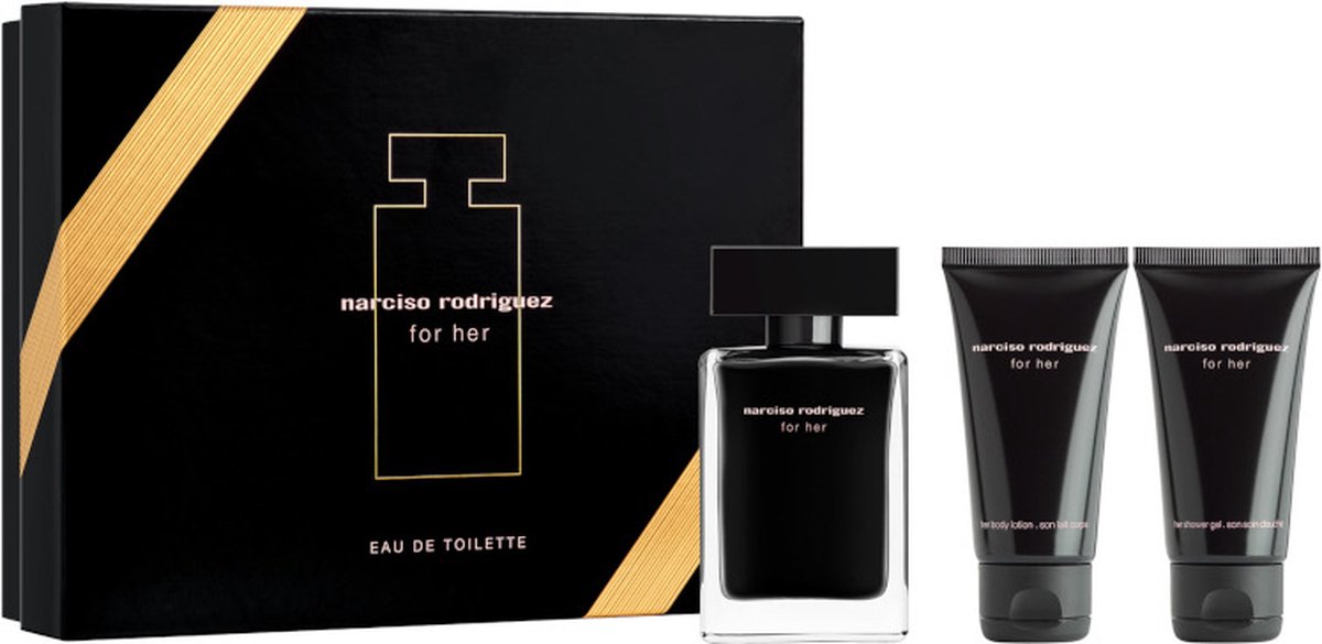 Narciso Rodriguez for Her Giftset - 50 ml eau de toilette spray + 50 ml showergel + 50 ml bodylotion - cadeauset voor dames