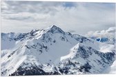 WallClassics - Drapeau - Neige sur Hautes Montagnes - 90x60 cm Photo sur Drapeau Polyester