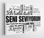Seni seviyorum (I Love You in het Turks) in verschillende talen van de wereld - Modern Art Canvas - Horitonzal - 1363286990 - 150*110 Horizontal