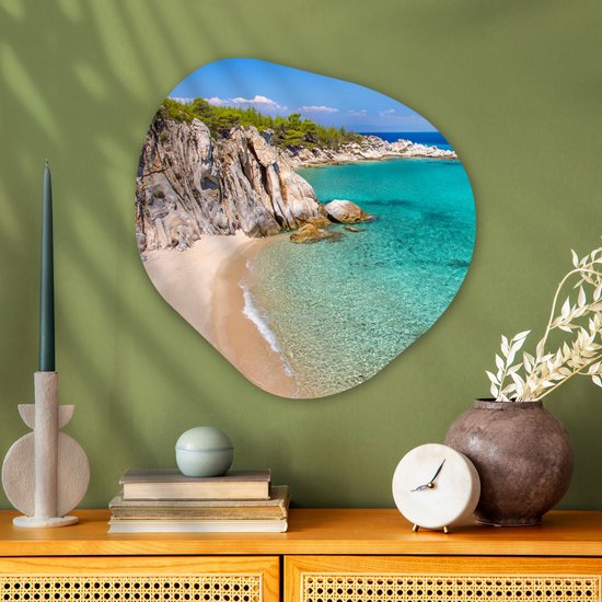 Décoration murale Organique - Décoration Décoration murale Plastique - Peinture Organique - Mer - Plage - Été - 60x60 cm - Forme Miroir Organique sur Plastique