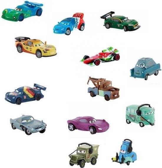 Speelset Cars auto's - 4-5 cm - kunststof - Bullyland - (Let op wieltjes draaien niet!)