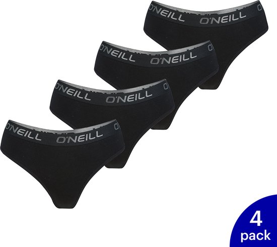 4-Pack O'Neill Dames Brazilian Ondergoed 803002-6969 - Zwart - Maat S