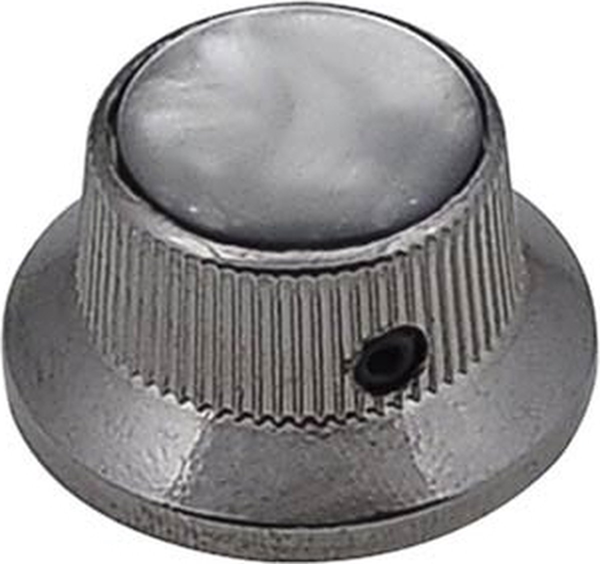 bell knob with black pearl inlay, black nickel