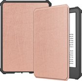 Case2go - Hoes geschikt voor Amazon Kindle 11 (2022) - TPU Book Case - Auto/Wake functie - Rose Gold