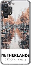 Geschikt voor Samsung Galaxy A32 5G hoesje - Nederland - Amsterdam - Gracht - Herfst - Siliconen Telefoonhoesje