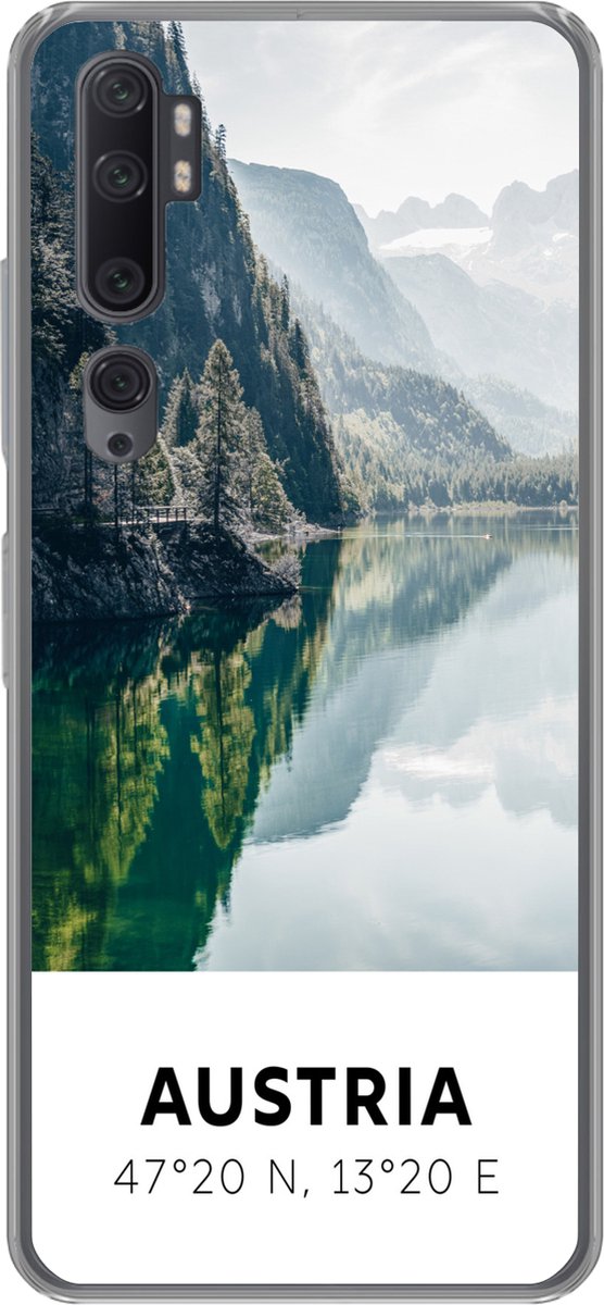 Telefoonhoesje Geschikt voor Xiaomi Mi Note 10 hoesje - Oostenrijk - Water - Groen - Alpen - Siliconen Telefoonhoesje Telefoonhoesje