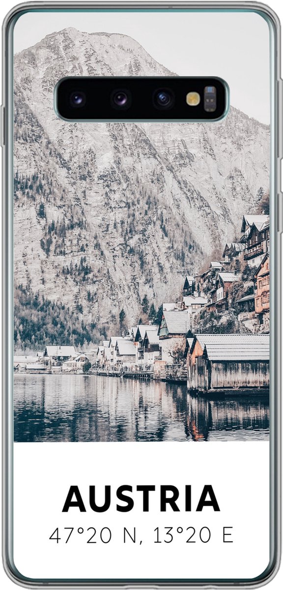 Telefoonhoesje Geschikt voor Samsung Galaxy S10 hoesje - Oostenrijk - Water - Berg - Alpen - Siliconen Telefoonhoesje Telefoonhoesje