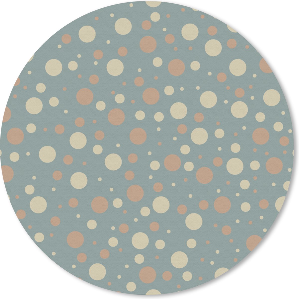 Muismat rond 50x50 cm - Mousepad Stippen - Patroon - Grijs - Ronde muismatten