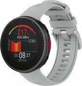 Siliconen Smartwatch bandje - Geschikt voor Polar Vantage V2 siliconen bandje - grijs - Strap-it Horlogeband / Polsband / Armband