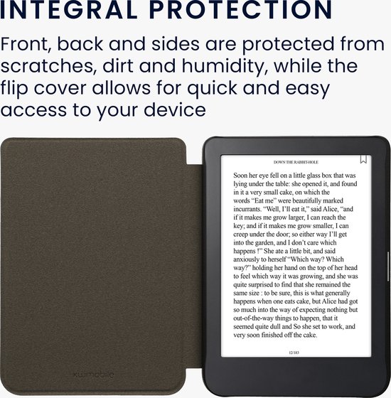 kwmobile e-reader hoesje geschikt voor Kobo Clara 2E hoes - Ereader flip case met standaard - Kunstleren e reader cover - Wereldkaart design in grijs van kwmobile — afbeelding 5