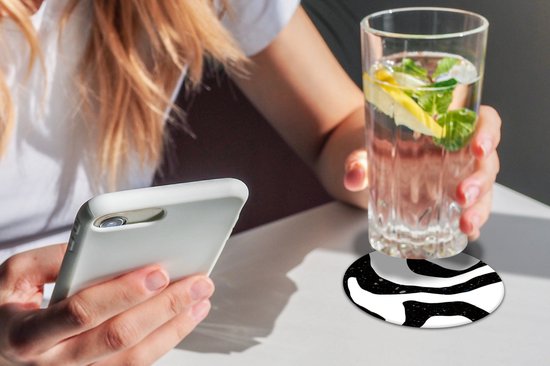 Sous-verres pour verres - Rond - Abstrait - Minimalisme - Design - 10x10 cm - Sous-verres en verre - 6 pièces