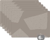Placemat - Stenen - Terrazzo - Patronen - Pastel - Onderleggers - Tafel - 45x30 cm - 6 stuks