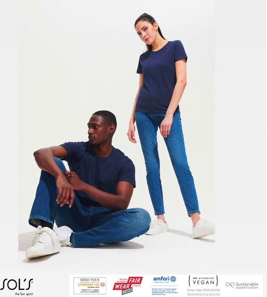 Lot de 3 T-Shirt Homme Sol's 100% Coton Bio Col Rond Gris Souris Taille XXL