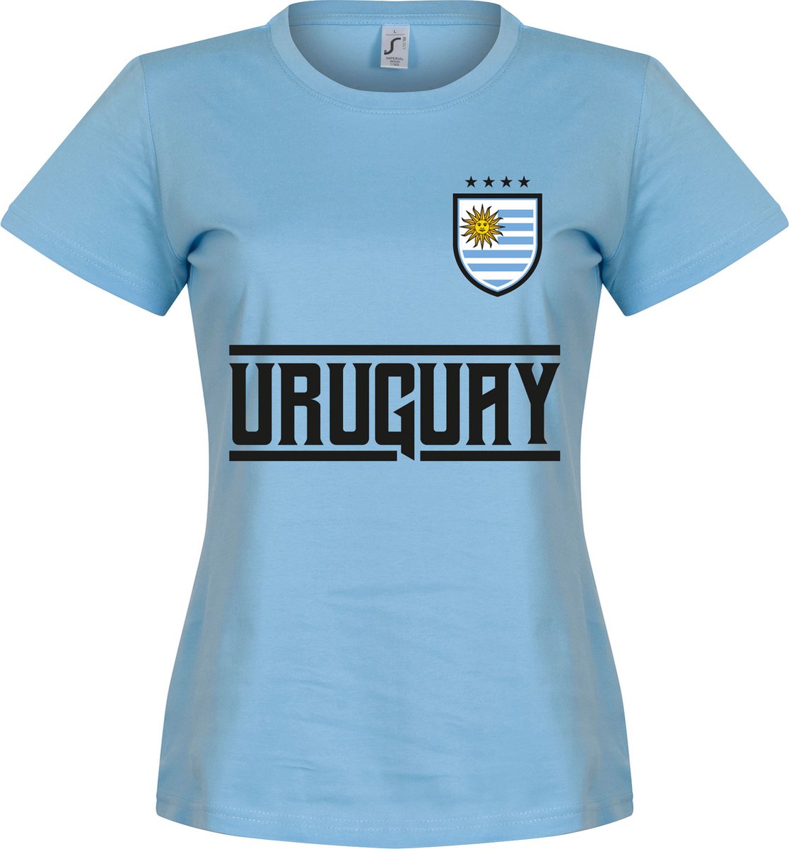 Uruguay Dames Team T-Shirt - Lichtblauw - XL