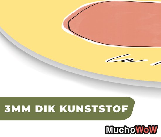 Ovale mural - Décoration murale en plastique - Tableau ovale - Pomme - Fruit - Texte - 40x60 cm - Forme miroir ovale sur plastique