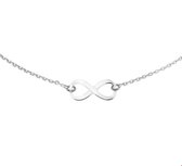 The Fashion Jewelry Collection Ketting Infinity 1,4 mm 41 + 4 cm - Zilver Gerhodineerd