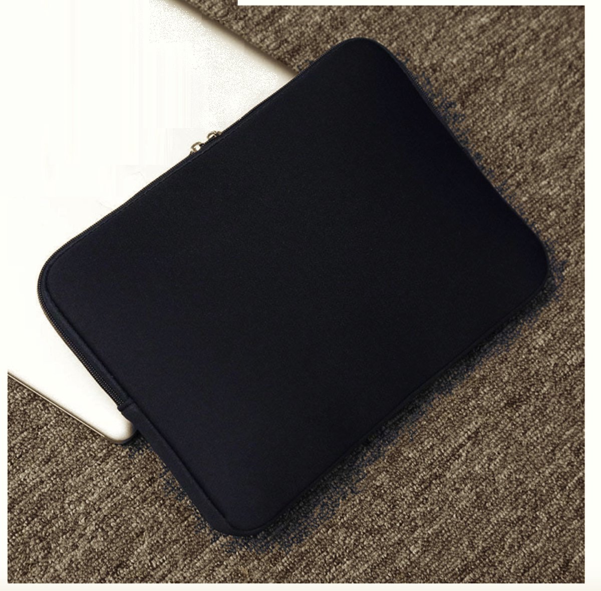 Laptop Soft Sleeve (Laptophoes) | 13 inch | Zwart | (spat) Waterdicht | Schokbestendig | Neopreen | Laptophoezen — afbeelding 5