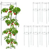 Relaxdays plantensteun set van 6 - ronde plantengeleider - klimplantensteun metaal - rozen