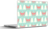 Laptop sticker - 13.3 inch - Hert - Patroon - Roze - 31x22,5cm - Laptopstickers - Laptop skin - Cover