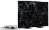 Laptop sticker - 15.6 inch - Marmer - Stenen - Lijn - Marmerlook - Zwart - Luxe - 36x27,5cm - Laptopstickers - Laptop skin - Cover